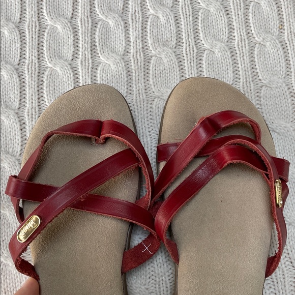 G.H. Bass & Co sz 6.5 WW leather Sunjuns Sharons thong sandals cinnamon colored - Picture 11 of 11